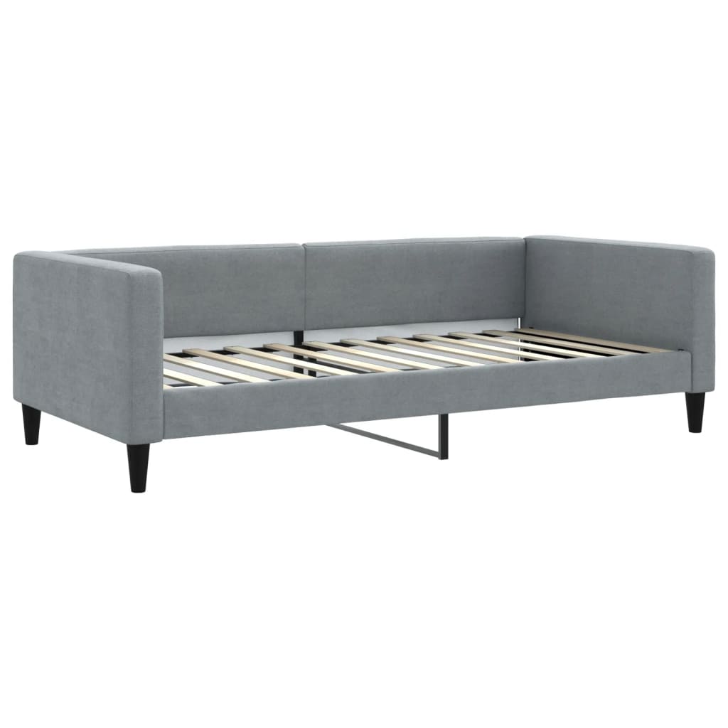 daybed med madras 100x200 cm stof lysegrå