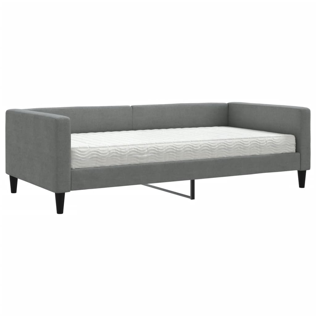 daybed med madras 100x200 cm stof mørkegrå