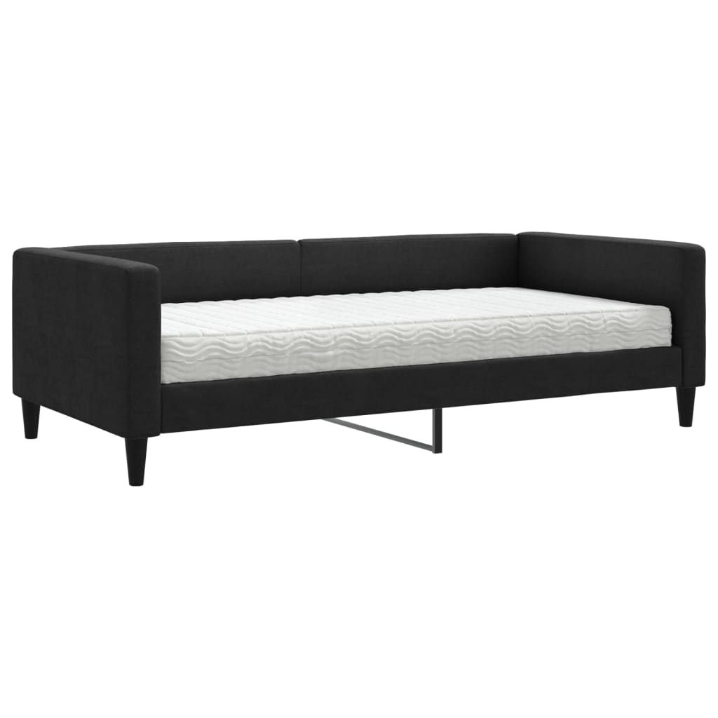 daybed med madras 100x200 cm stof sort