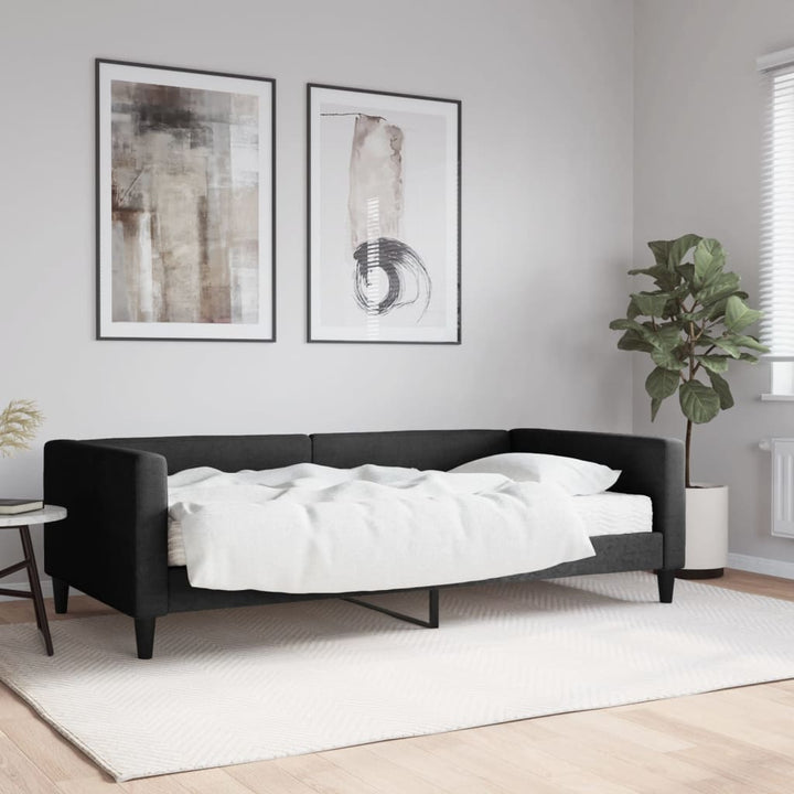 daybed med madras 100x200 cm stof sort