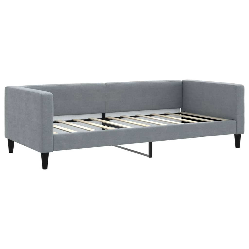 daybed med madras 90x190 cm stof lysegrå
