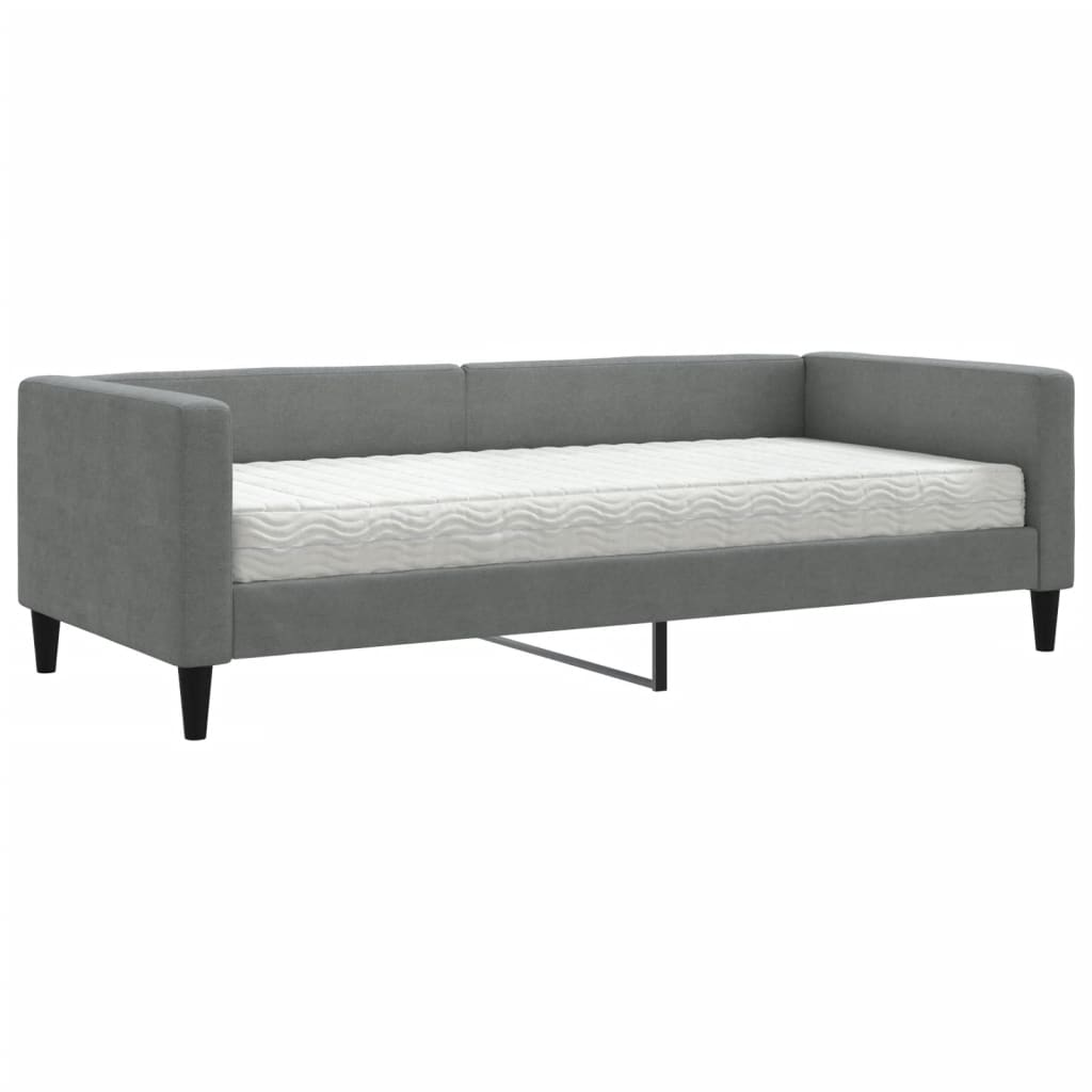 daybed med madras 90x190 cm stof mørkegrå