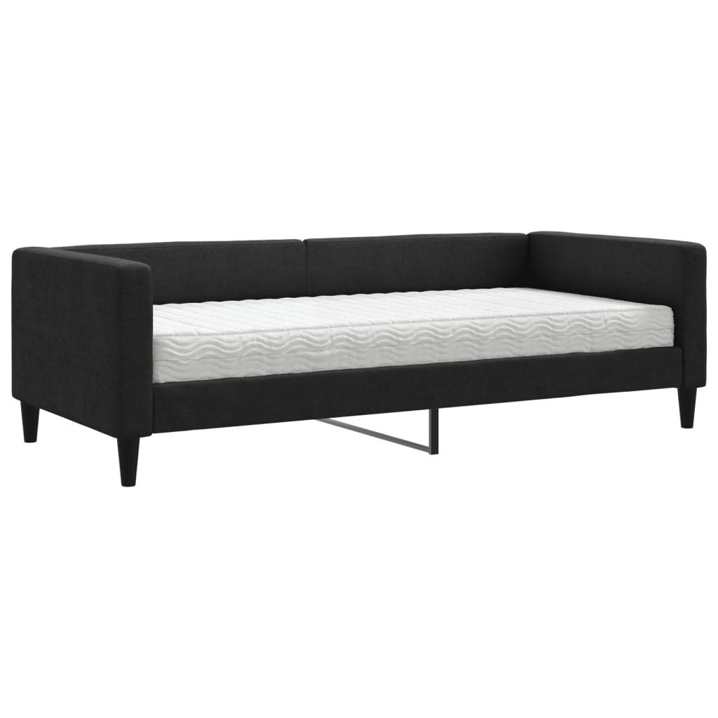 daybed med madras 90x190 cm stof sort