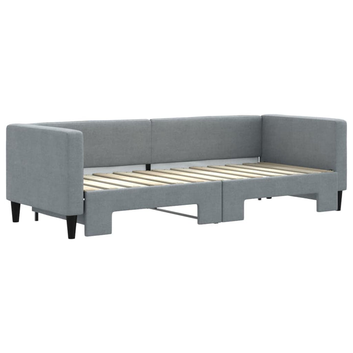 daybed med udtræk 80x200 cm stof lysegrå