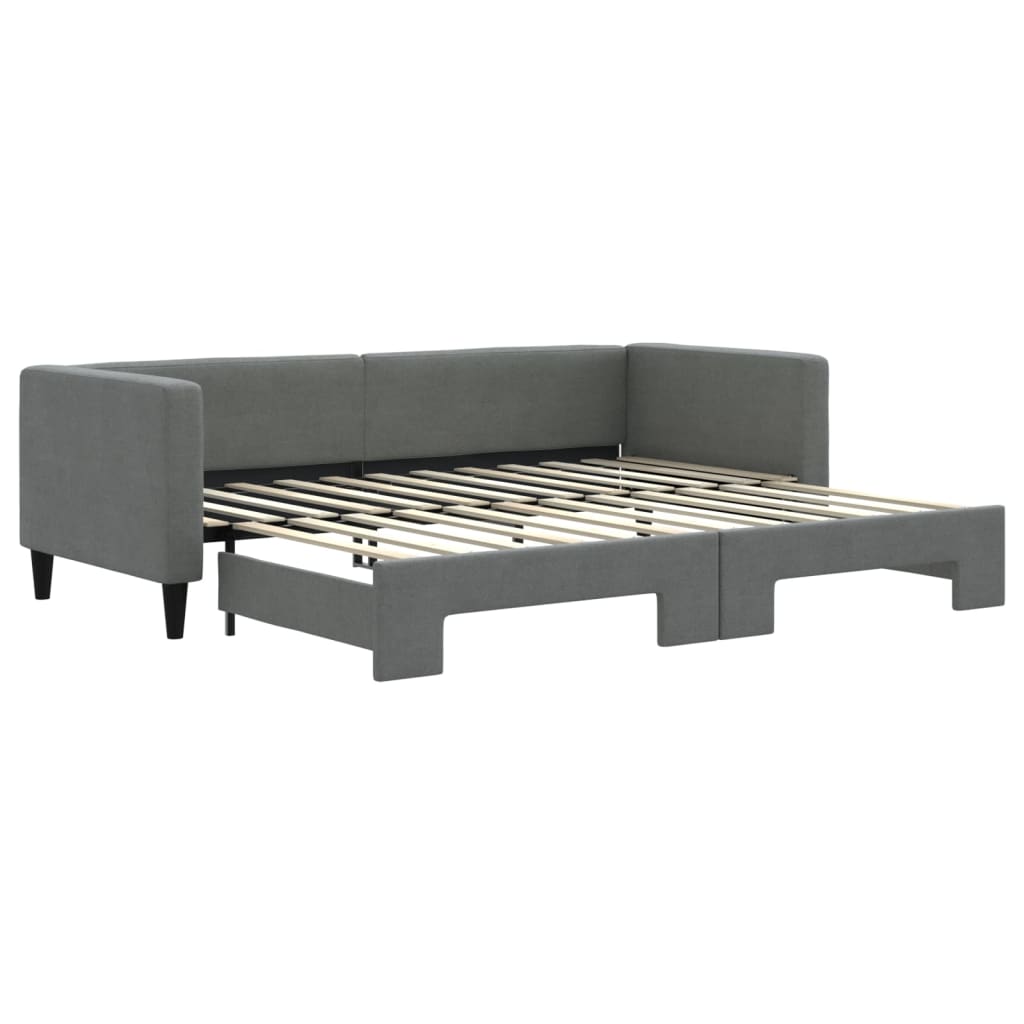 daybed med udtræk 80x200 cm stof mørkegrå