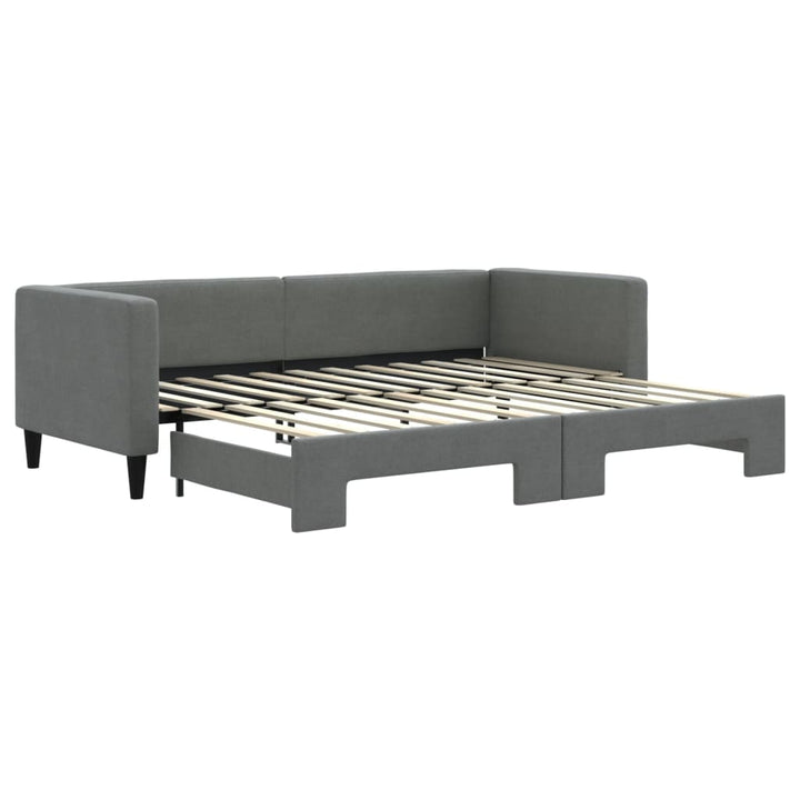 daybed med udtræk 80x200 cm stof mørkegrå