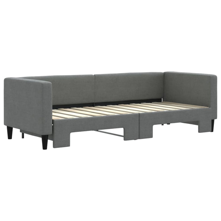 daybed med udtræk 80x200 cm stof mørkegrå