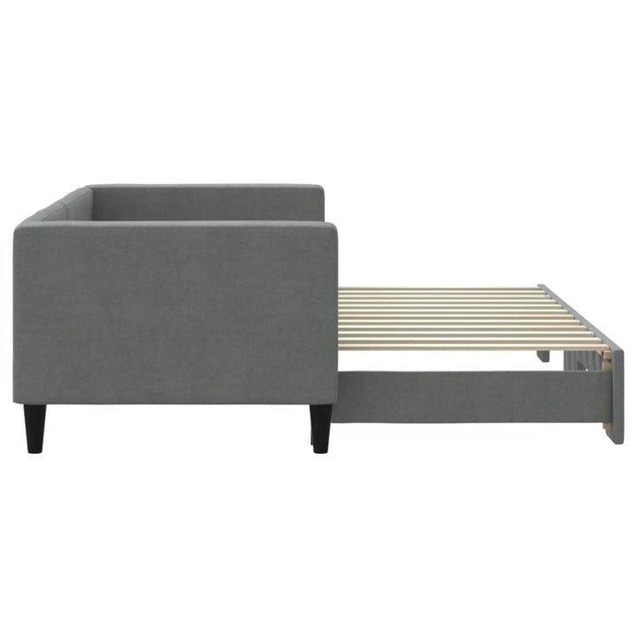daybed med udtræk 80x200 cm stof mørkegrå
