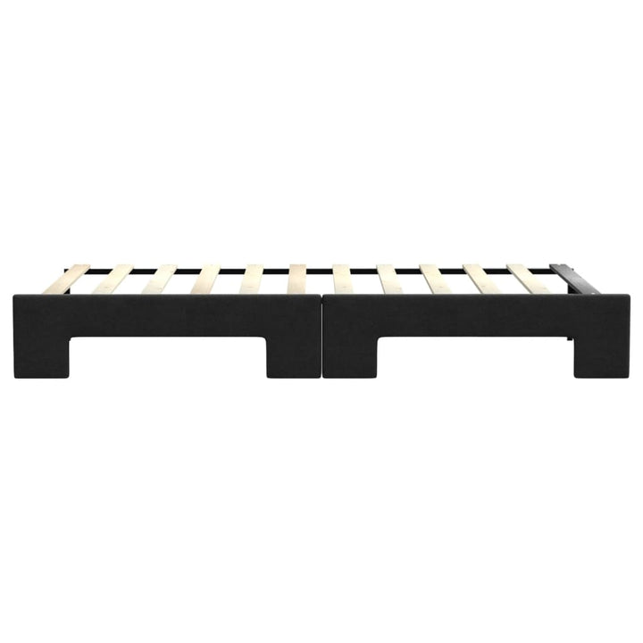 daybed med udtræk 80x200 cm stof sort