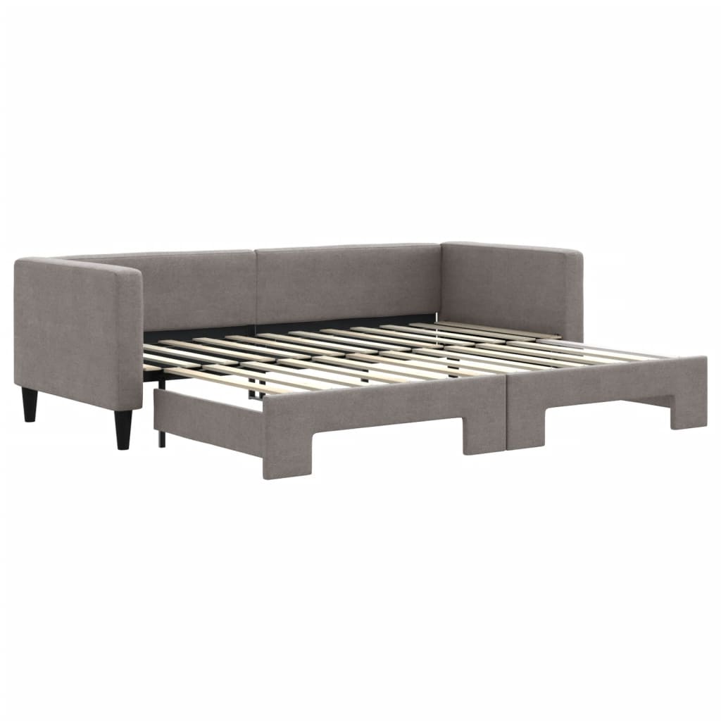daybed med udtræk 80x200 cm stof gråbrun