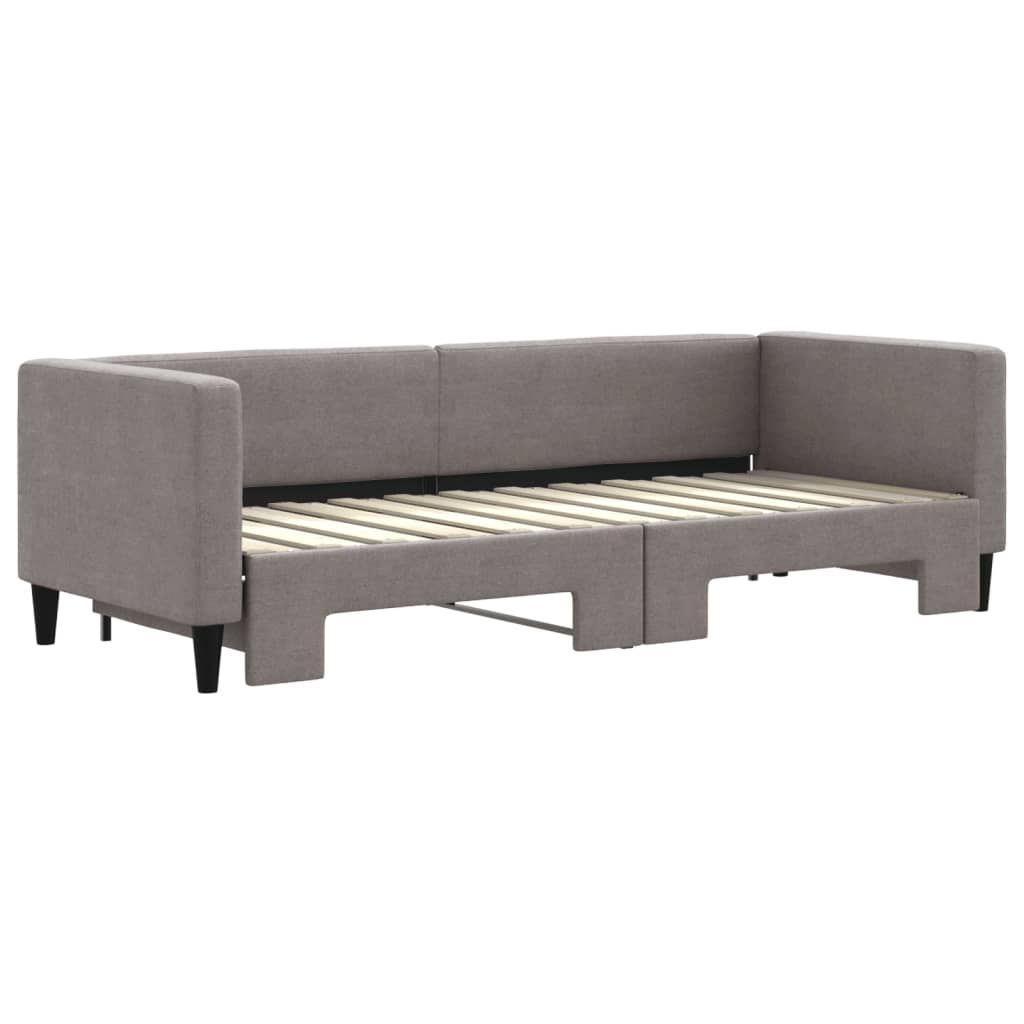 daybed med udtræk 80x200 cm stof gråbrun