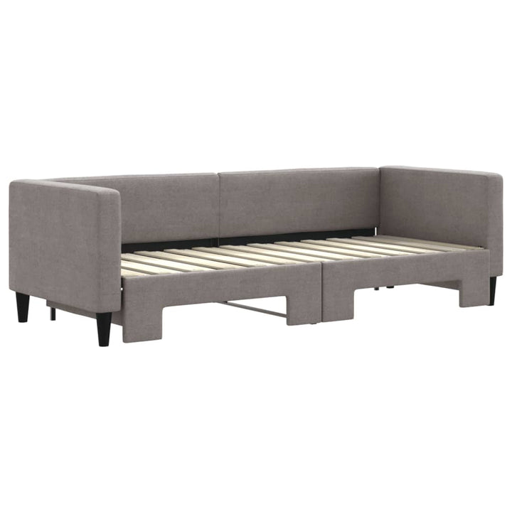 daybed med udtræk 80x200 cm stof gråbrun