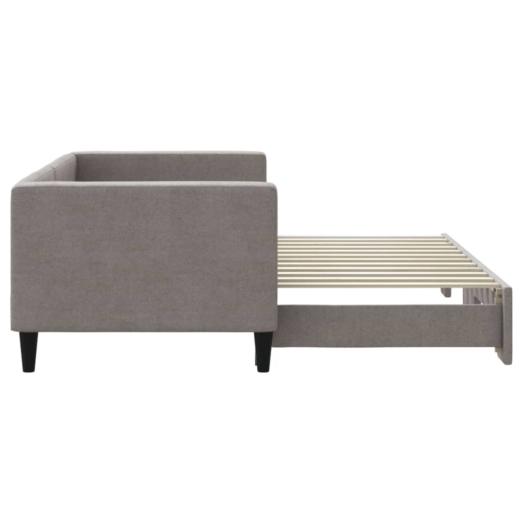 daybed med udtræk 80x200 cm stof gråbrun