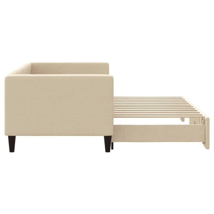 daybed med udtræk 80x200 cm stof cremefarvet