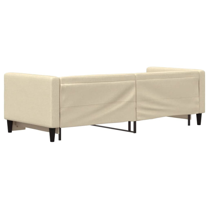 daybed med udtræk 80x200 cm stof cremefarvet