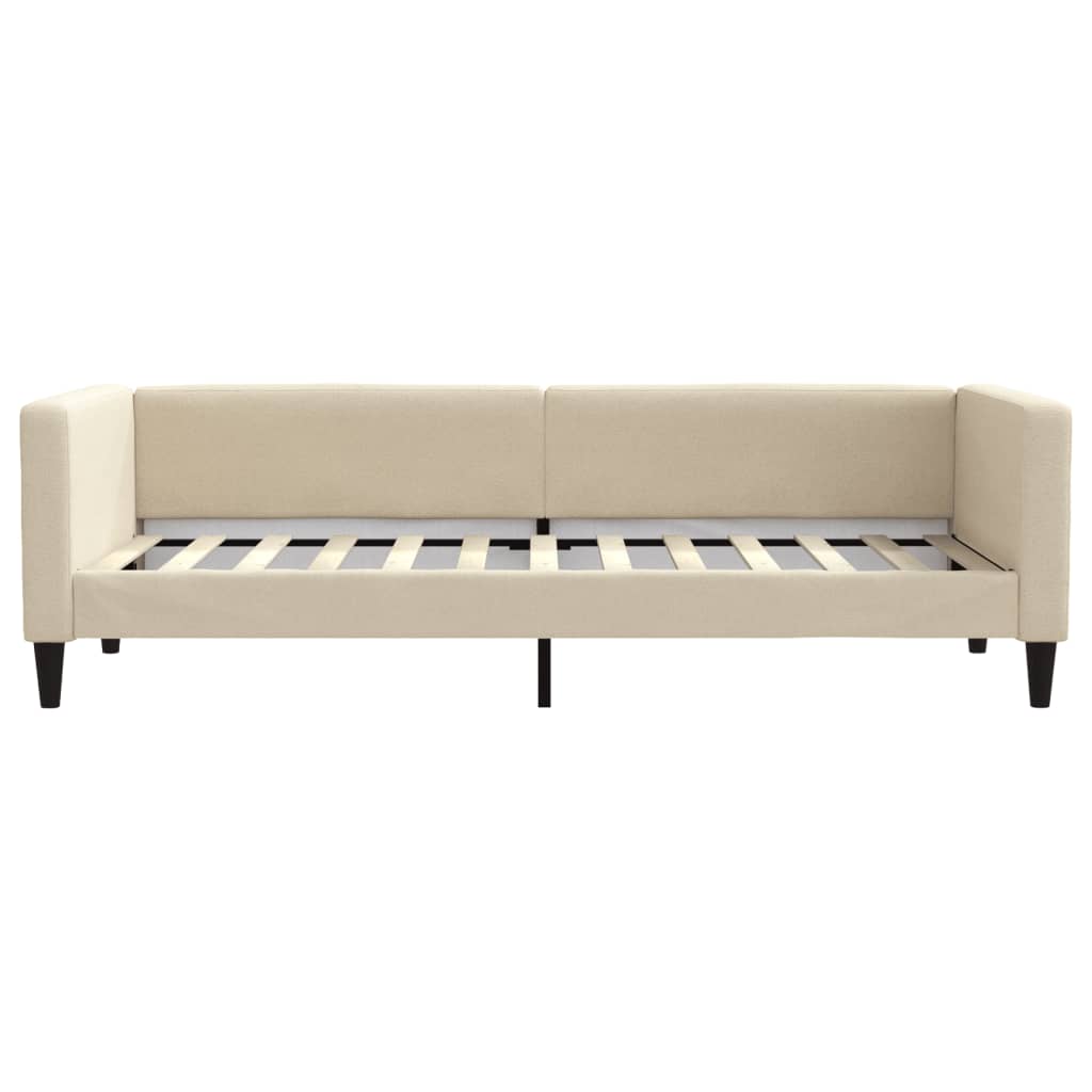daybed med udtræk 80x200 cm stof cremefarvet