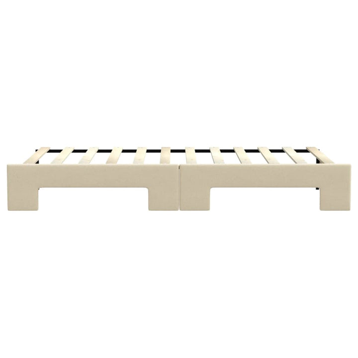 daybed med udtræk 80x200 cm stof cremefarvet