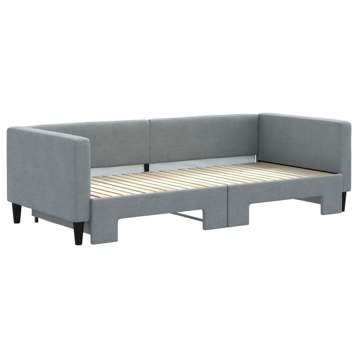 daybed med udtræk 90x200 cm stof lysegrå