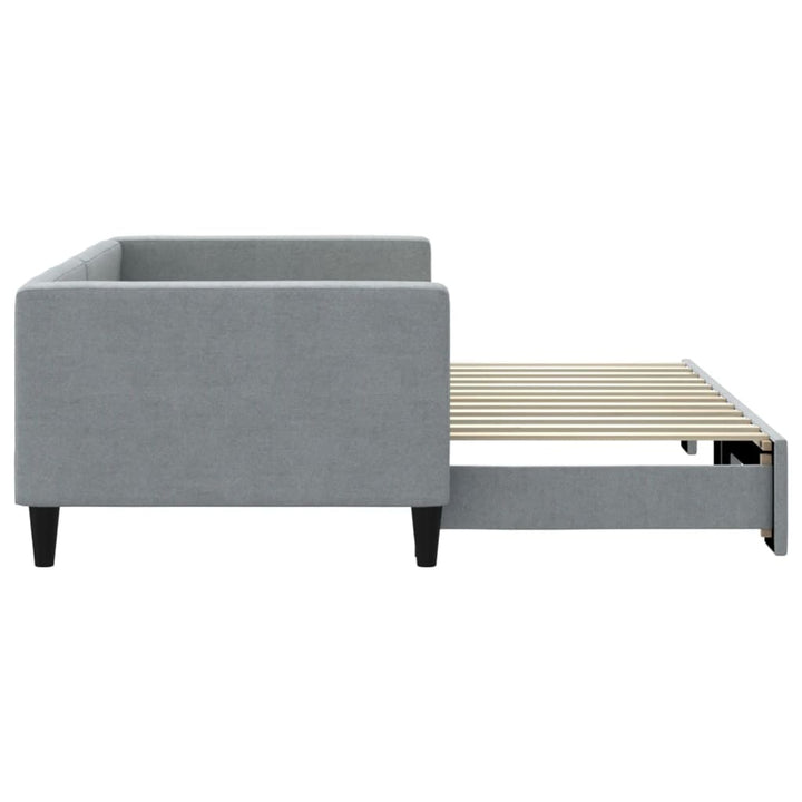 daybed med udtræk 90x200 cm stof lysegrå