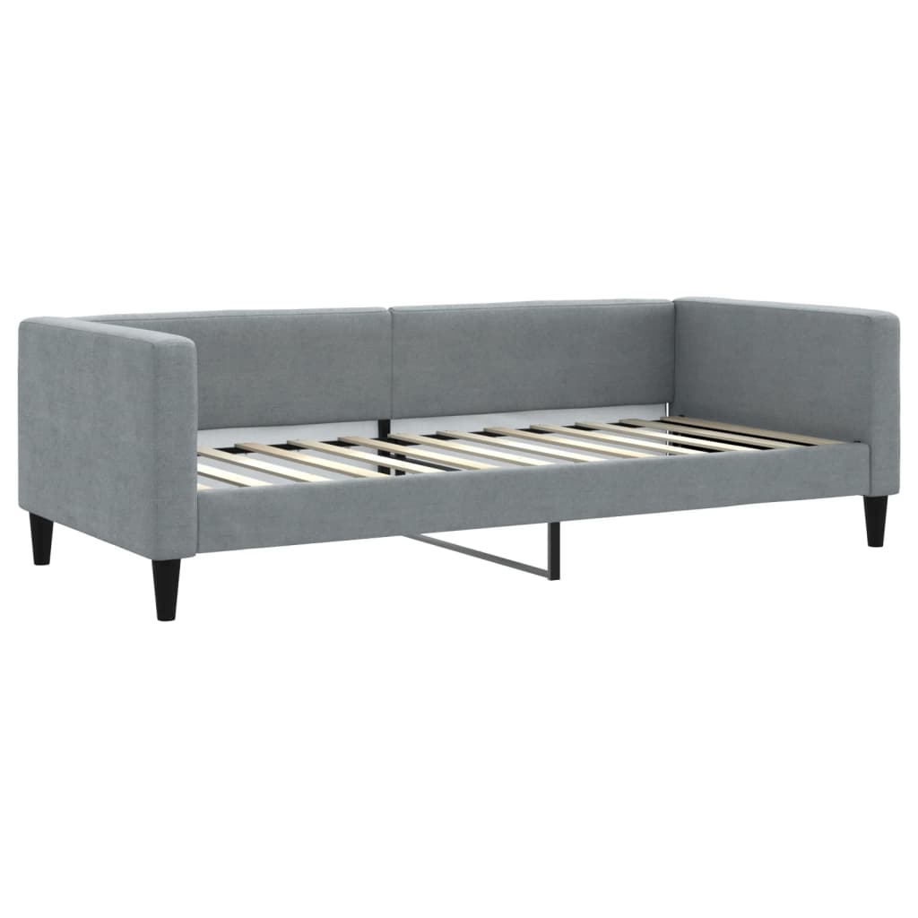 daybed med udtræk 90x200 cm stof lysegrå