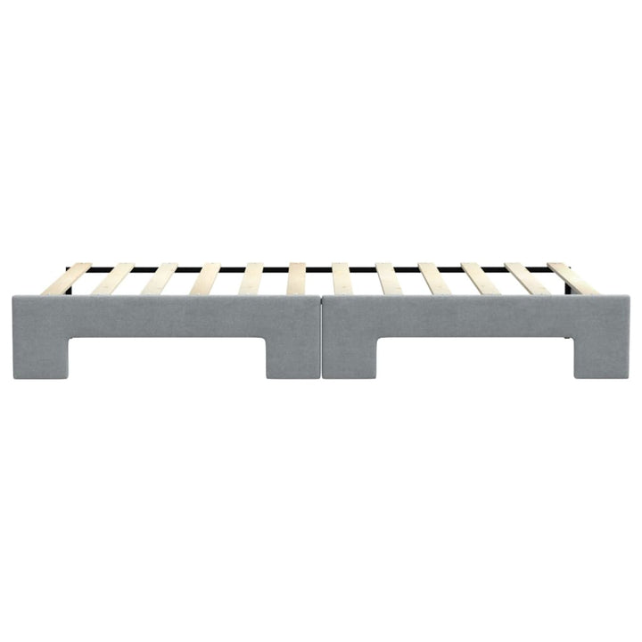 daybed med udtræk 90x200 cm stof lysegrå