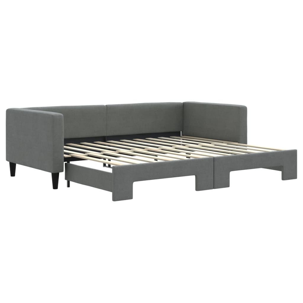 daybed med udtræk 90x200 cm stof mørkegrå