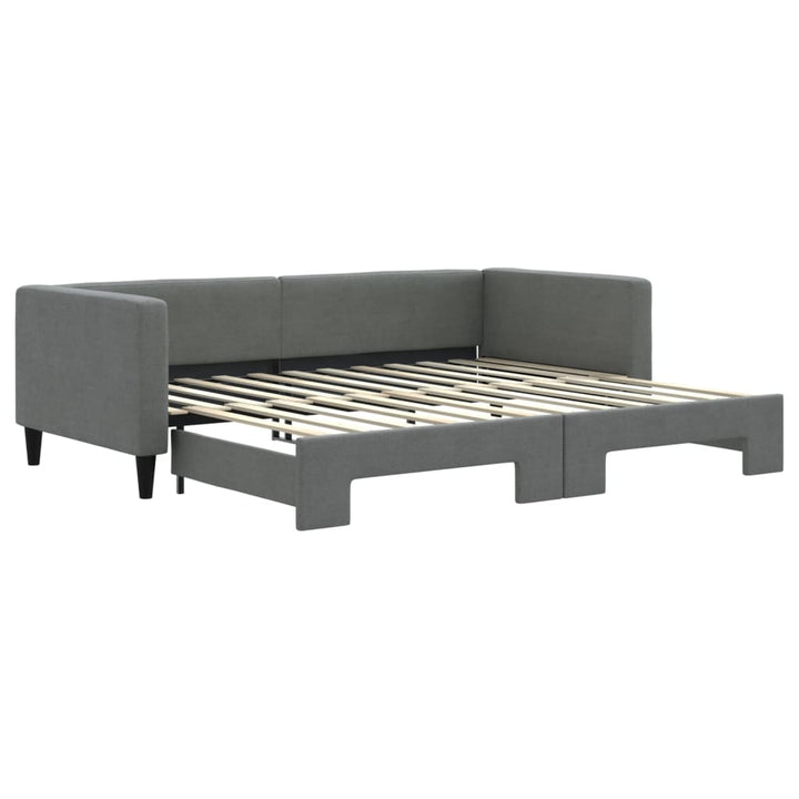 daybed med udtræk 90x200 cm stof mørkegrå