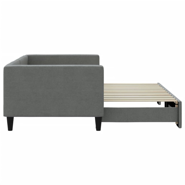 daybed med udtræk 90x200 cm stof mørkegrå