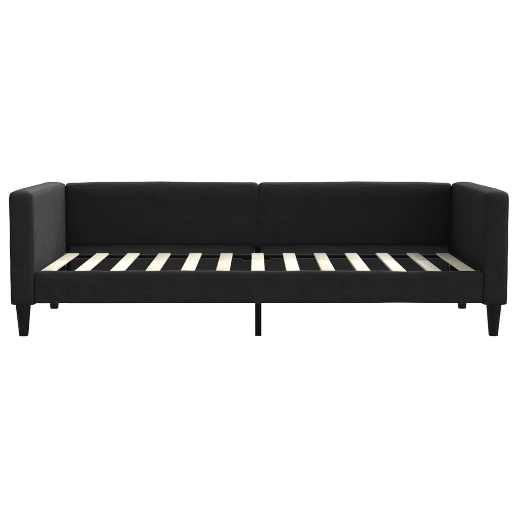 daybed med udtræk 90x200 cm stof sort