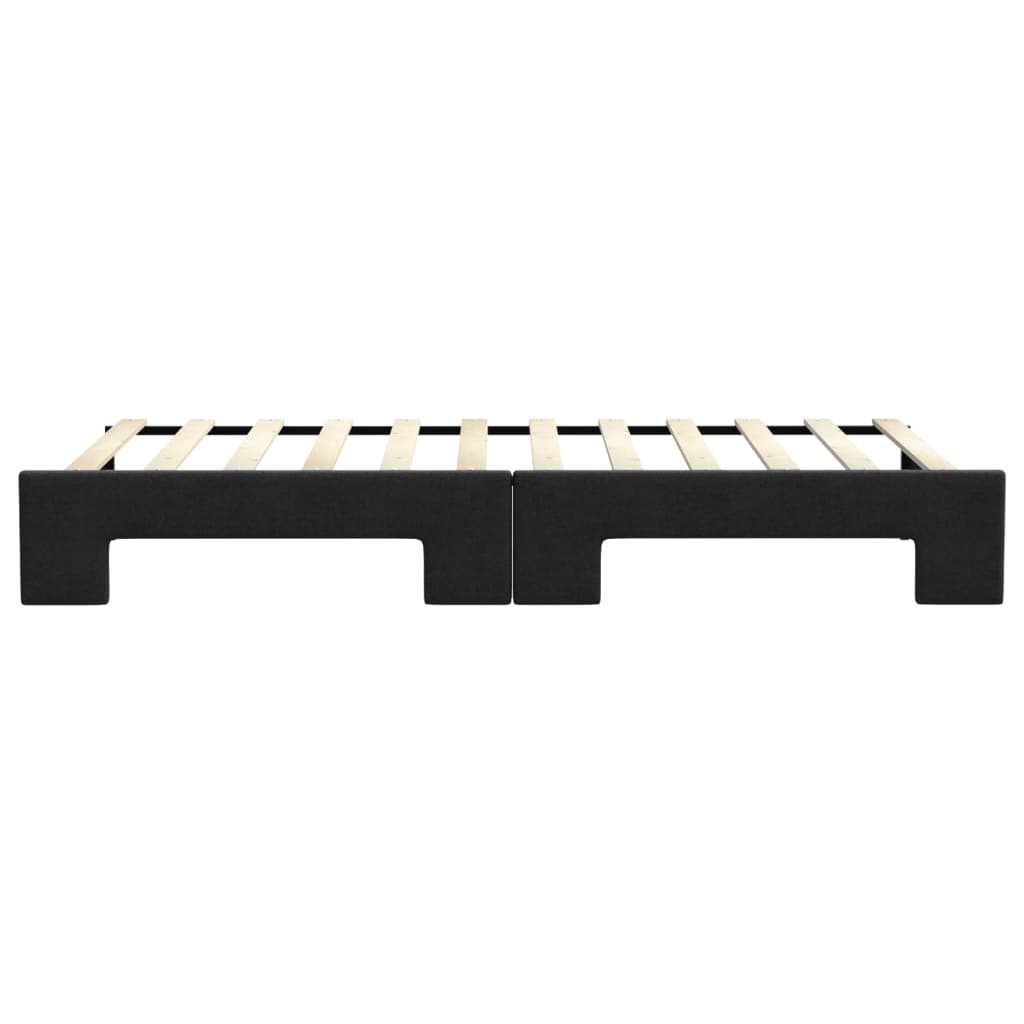 daybed med udtræk 90x200 cm stof sort