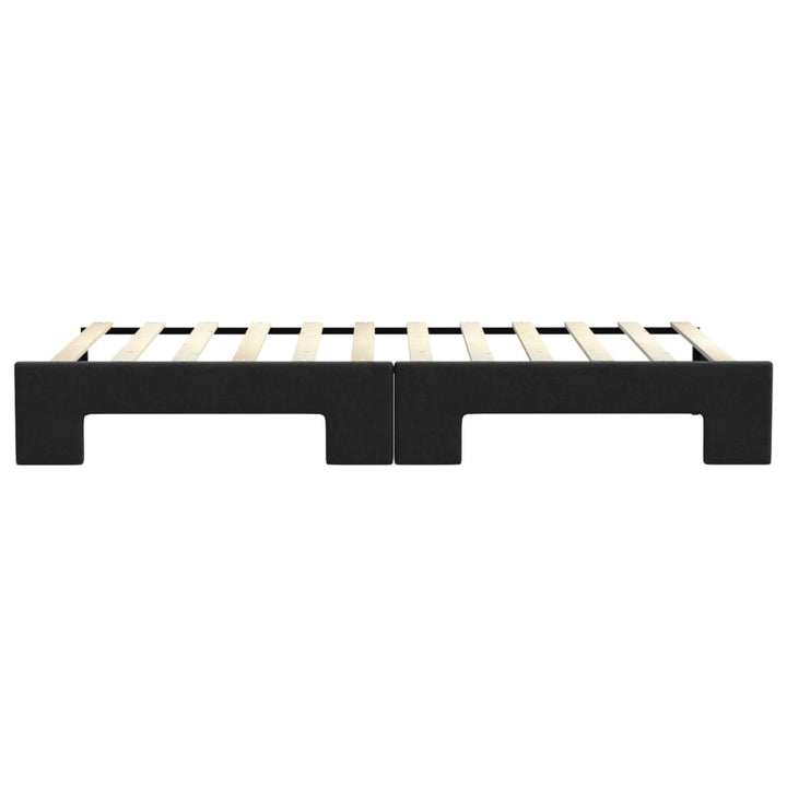daybed med udtræk 90x200 cm stof sort