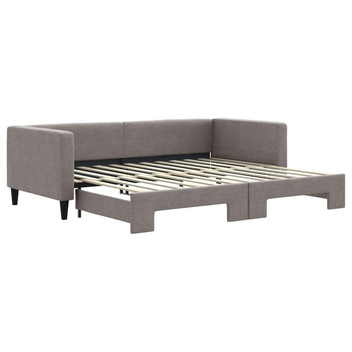 daybed med udtræk 90x200 cm stof gråbrun