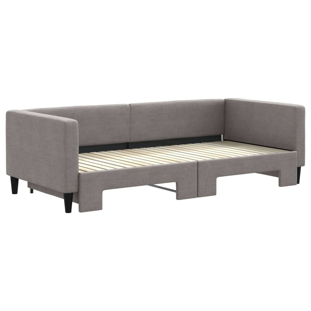 daybed med udtræk 90x200 cm stof gråbrun