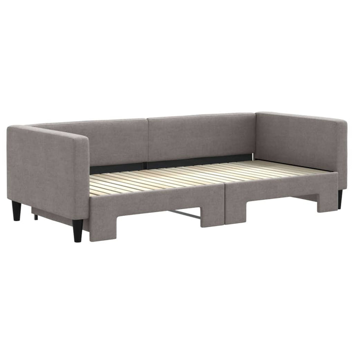 daybed med udtræk 90x200 cm stof gråbrun
