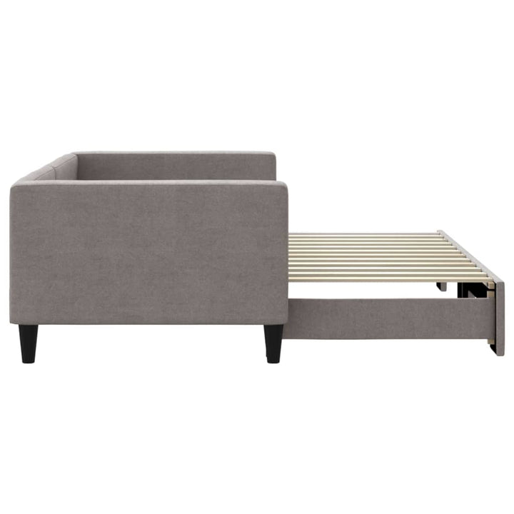 daybed med udtræk 90x200 cm stof gråbrun
