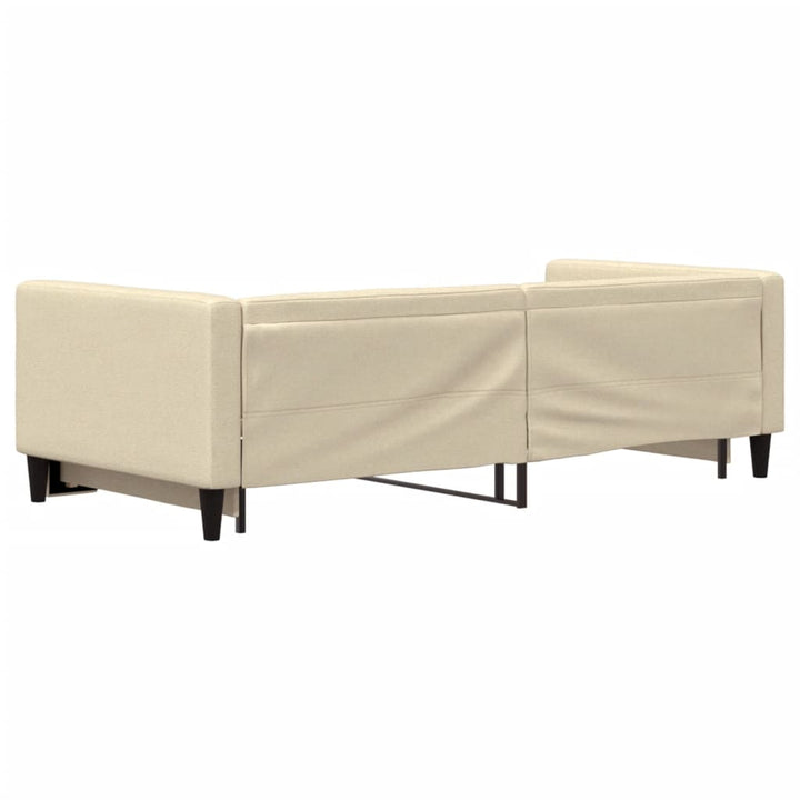 daybed med udtræk 90x200 cm stof cremefarvet