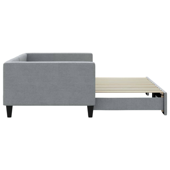daybed med udtræk 100x200 cm stof lysegrå