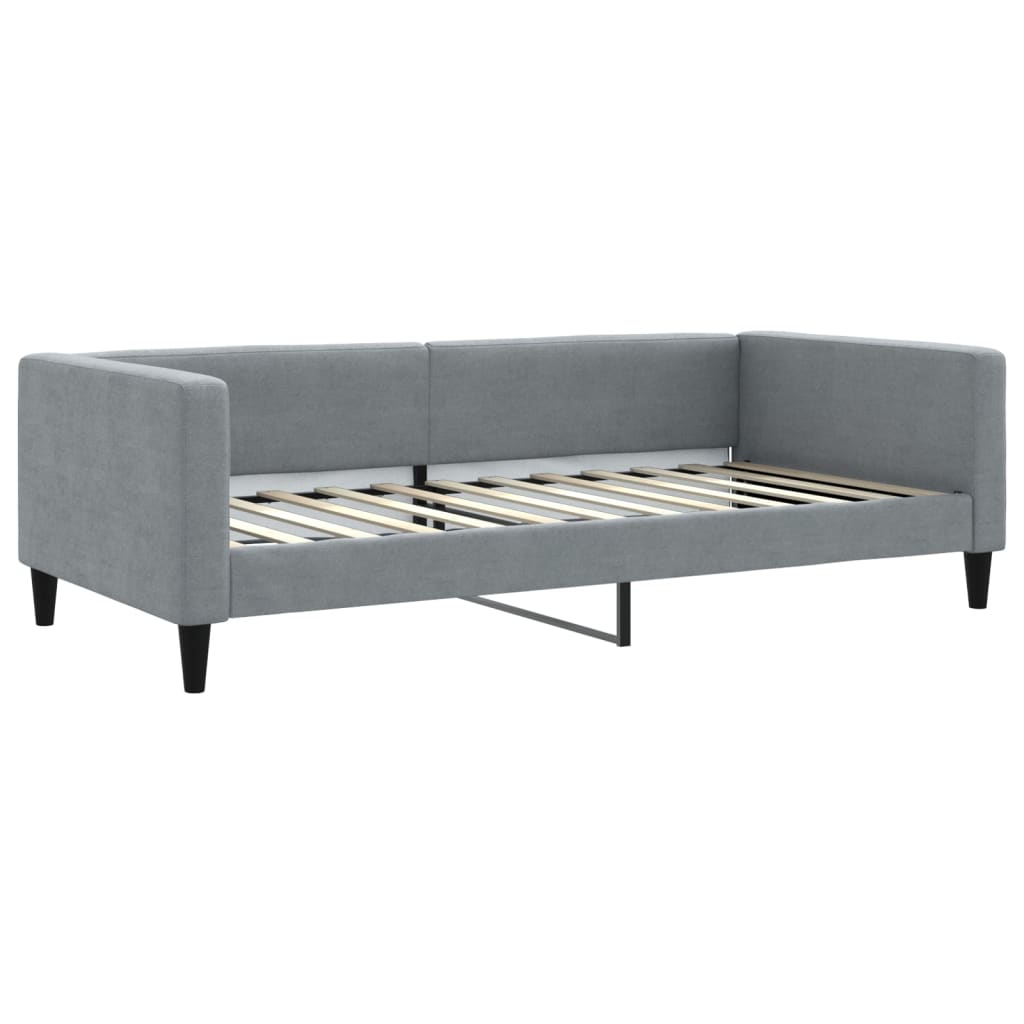 daybed med udtræk 100x200 cm stof lysegrå