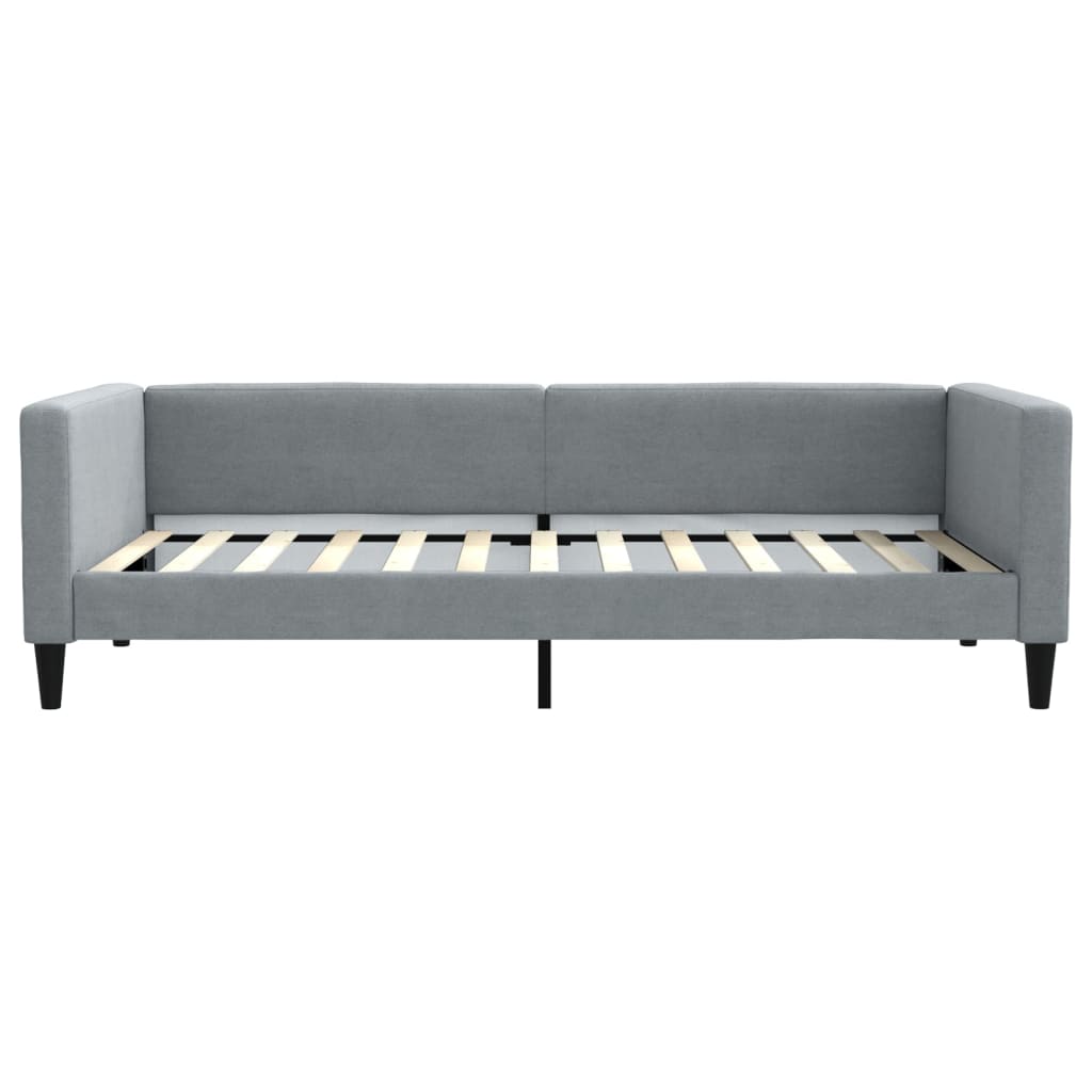 daybed med udtræk 100x200 cm stof lysegrå