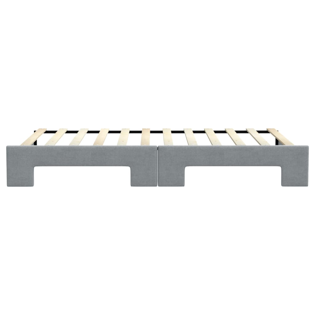 daybed med udtræk 100x200 cm stof lysegrå