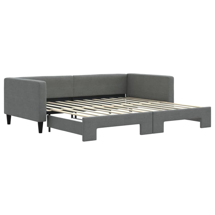 daybed med udtræk 100x200 cm stof mørkegrå