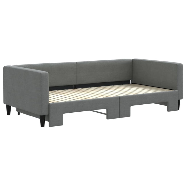 daybed med udtræk 100x200 cm stof mørkegrå