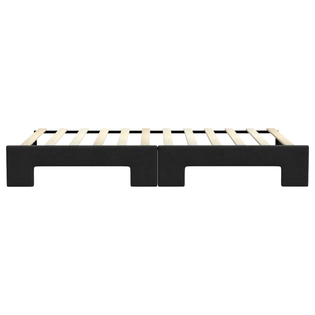 daybed med udtræk 100x200 cm stof sort