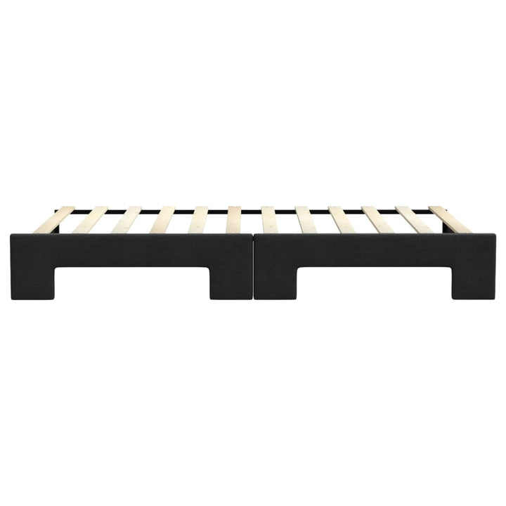 daybed med udtræk 100x200 cm stof sort
