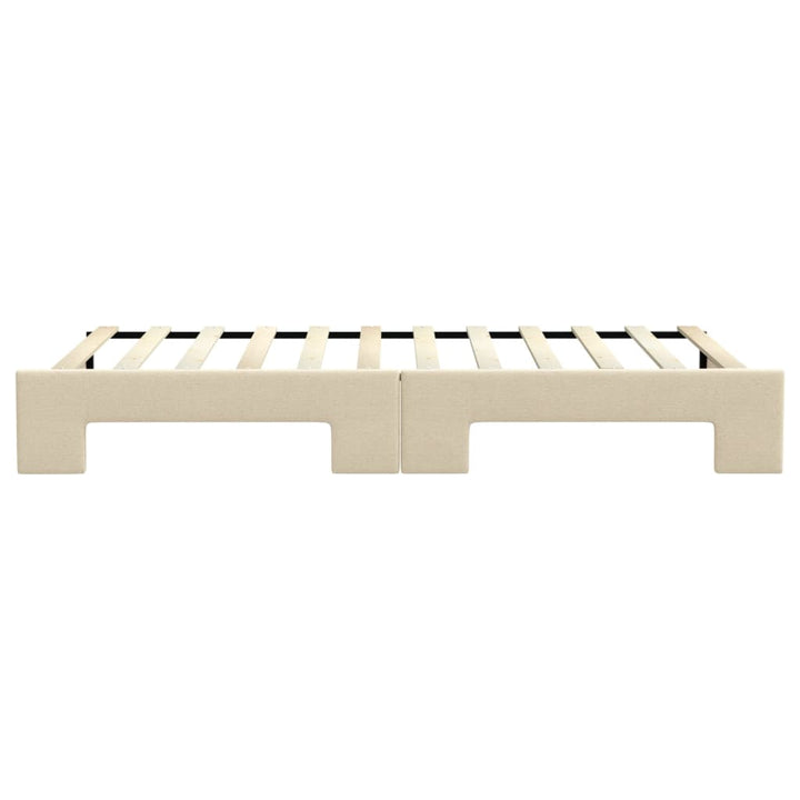 daybed med udtræk 100x200 cm stof cremefarvet