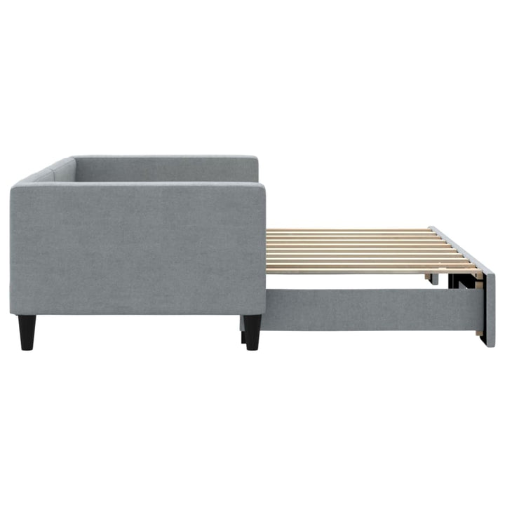 daybed med udtræk 90x190 cm stof lysegrå