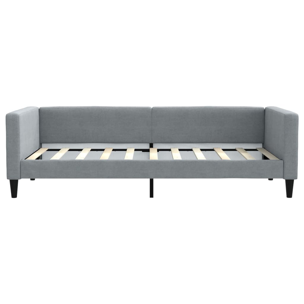 daybed med udtræk 90x190 cm stof lysegrå
