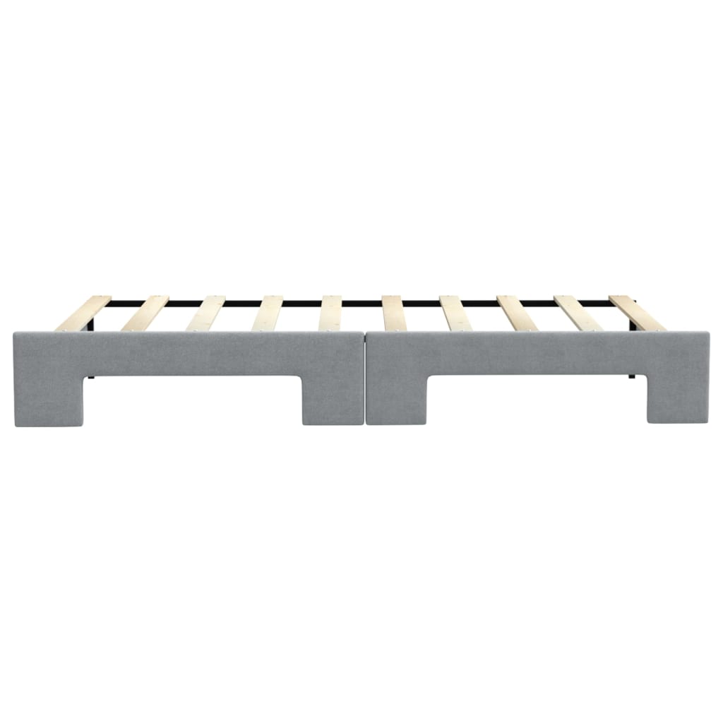 daybed med udtræk 90x190 cm stof lysegrå