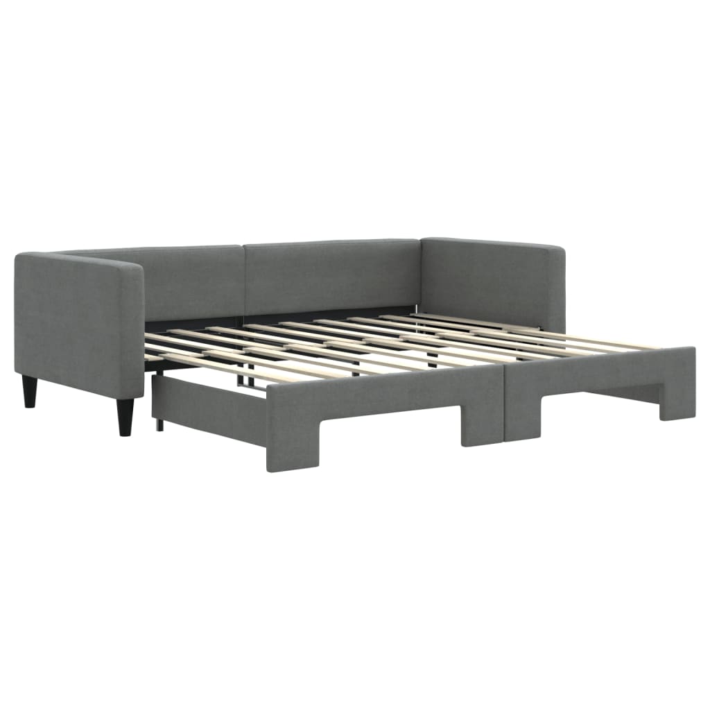 daybed med udtræk 90x190 cm stof mørkegrå
