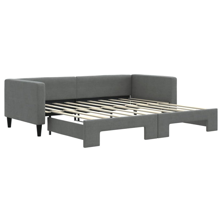 daybed med udtræk 90x190 cm stof mørkegrå